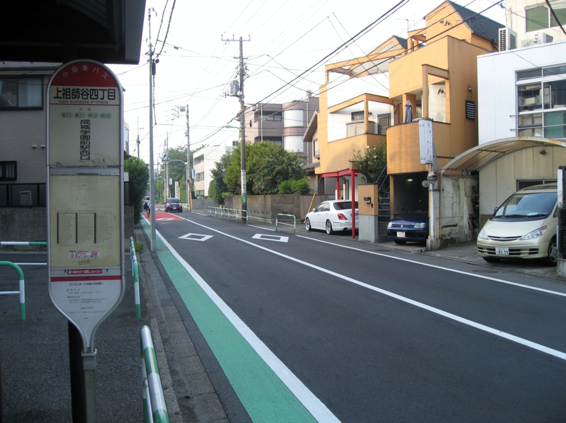 Bus stop near my house, early morning on a Sunday