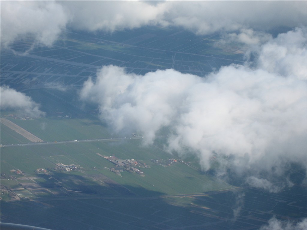 Netherlands from the sky shortly after takeoff