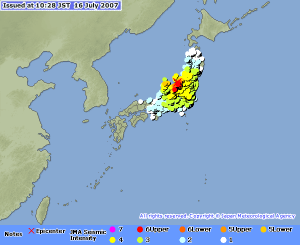 JMA earthquake information